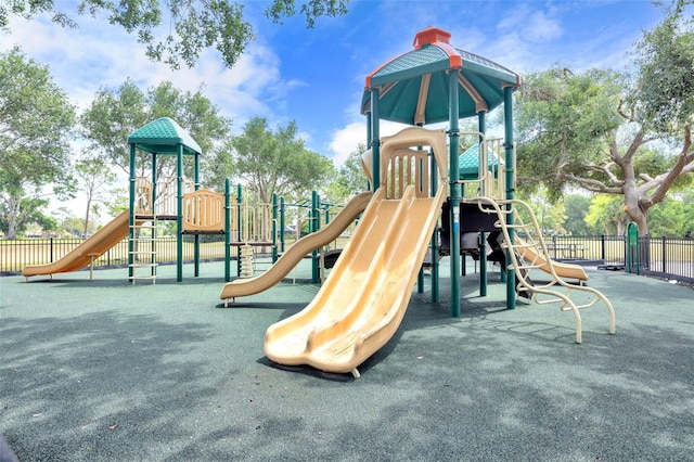 communal playground with fence