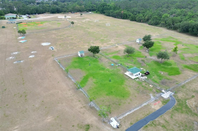 bird's eye view featuring a view of trees
