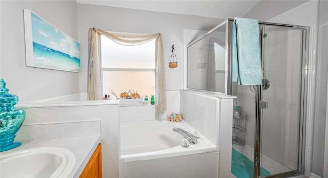 2604 Clareside Dr, Valrico, FL 33596 - full bathroom with a shower stall, a bath, and vanity