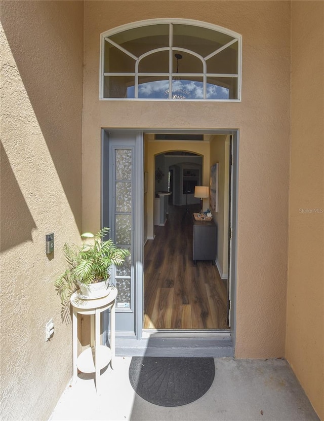 2604 Clareside Dr, Valrico, FL 33596 - doorway to property with stucco siding