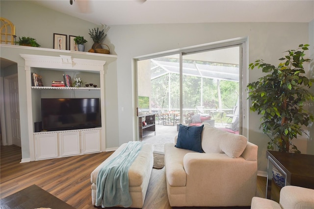 2604 Clareside Dr, Valrico, FL 33596 - living area featuring dark wood-style flooring and a sunroom
