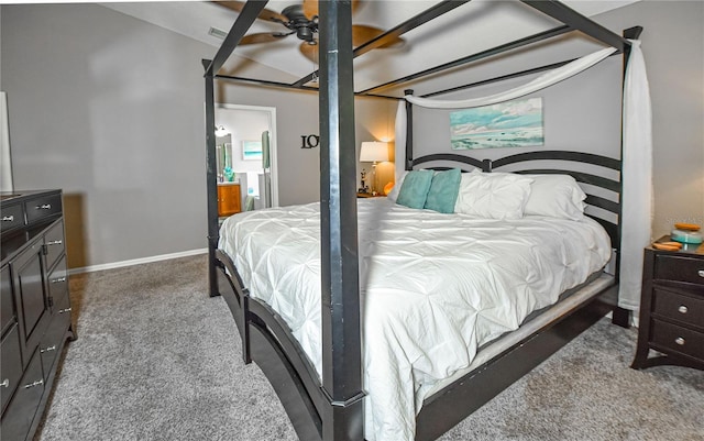 2604 Clareside Dr, Valrico, FL 33596 - carpeted bedroom with baseboards, a ceiling fan, and ensuite bath