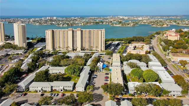 1115 Rue Des Chateaux Unit 2B, South Pasadena, FL 33707 - bird's eye view with a water view and a view of city