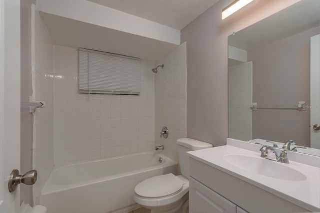 3601 Grayton Dr, New Port Richey, FL 34652 - full bathroom featuring toilet, tub / shower combination, and vanity