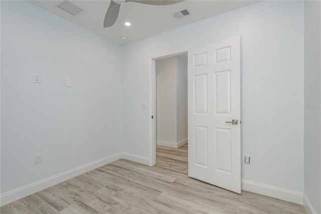 1152 Jackmar Rd, Dunedin, FL 34698 - spare room with light wood-type flooring, ceiling fan, baseboards, and recessed lighting