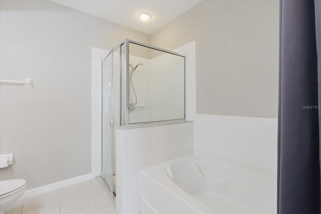 6260 Olivedale Dr, Riverview, FL 33578 - full bath with a garden tub, a shower stall, tile patterned flooring, and toilet