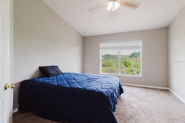 6260 Olivedale Dr, Riverview, FL 33578 - bedroom featuring carpet flooring, baseboards, ceiling fan, and lofted ceiling