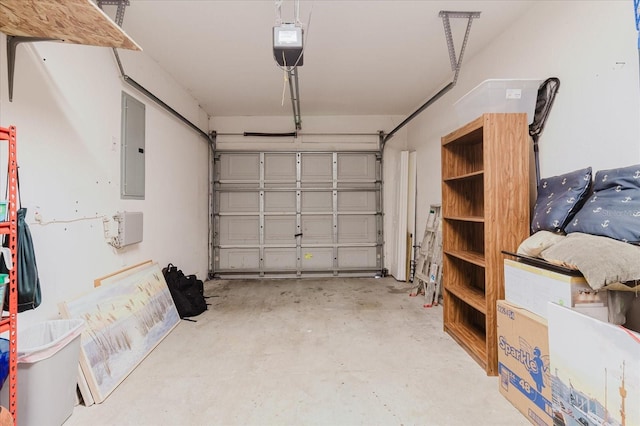 6260 Olivedale Dr, Riverview, FL 33578 - garage featuring electric panel and a garage door opener