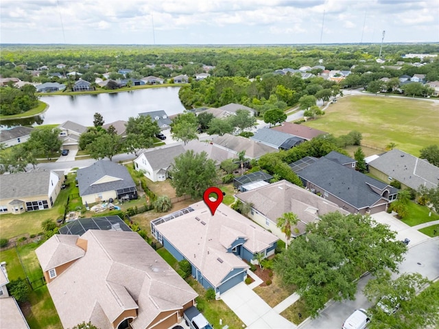 16516 Bridgewalk Dr, Lithia, FL 33547 - aerial view with a water view and a residential view