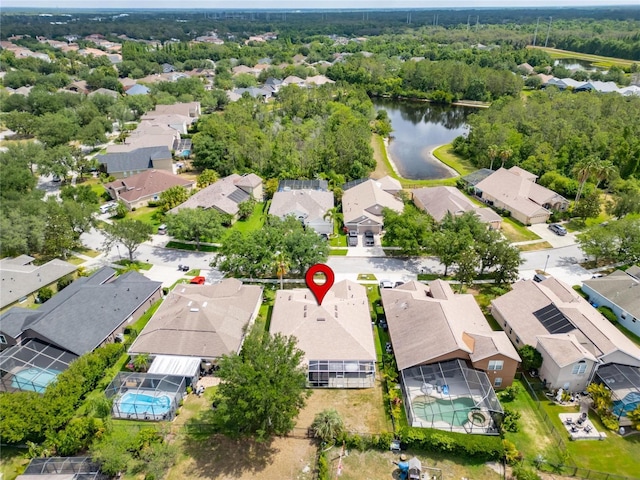 16516 Bridgewalk Dr, Lithia, FL 33547 - aerial view featuring a water view and a residential view