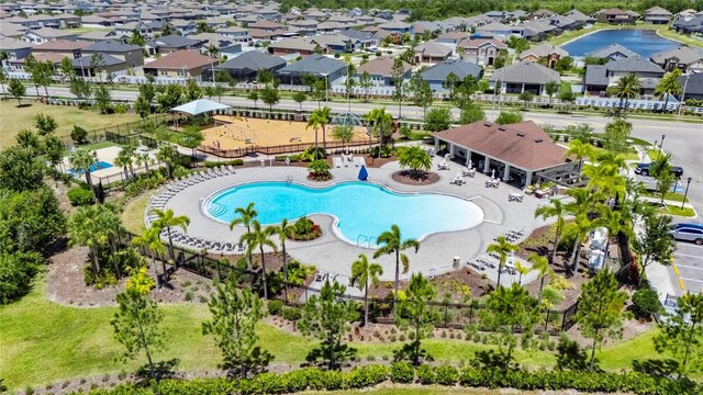 11707 Sunburst Marble Rd, Riverview, FL 33579 - aerial view of residential area featuring a pool area
