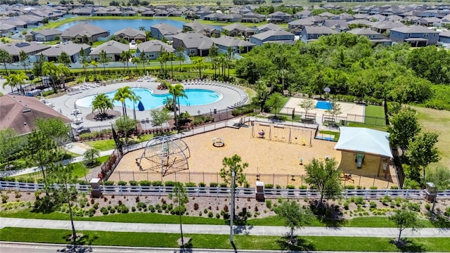 11707 Sunburst Marble Rd, Riverview, FL 33579 - aerial perspective of suburban area featuring a pool area