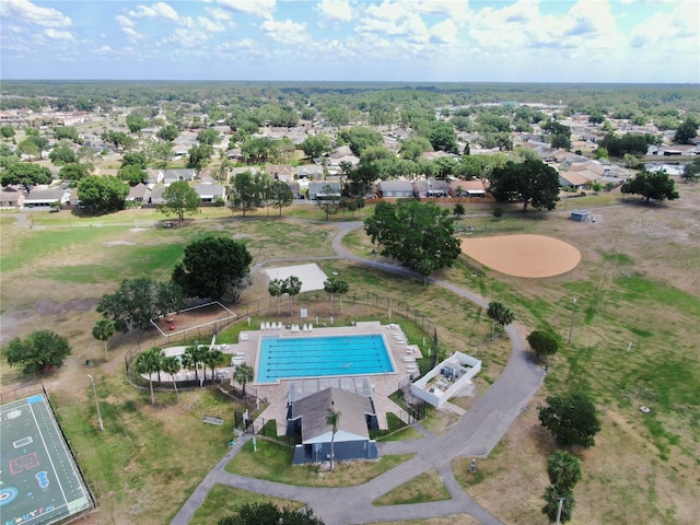 bird's eye view with a residential view