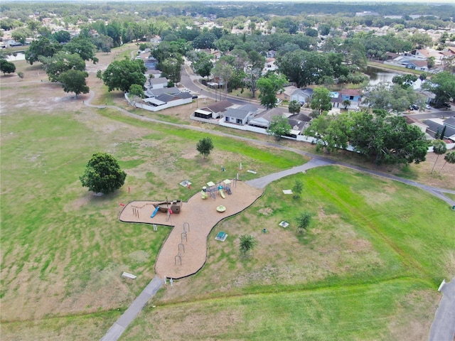 birds eye view of property with a residential view