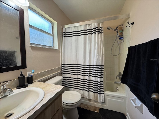 1703 N Taylor Rd, Brandon, FL 33510 - bathroom with toilet, shower / bath combination with curtain, and vanity