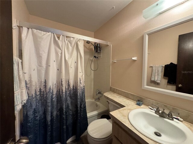 1703 N Taylor Rd, Brandon, FL 33510 - bathroom featuring toilet, shower / bath combination with curtain, and vanity