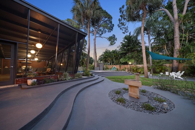 surrounding community with a patio