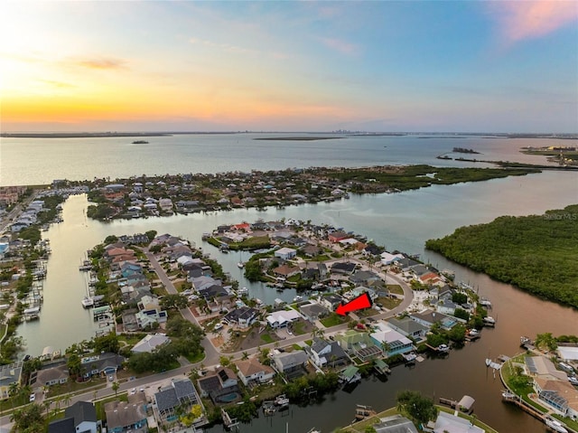 6604 Dolphin Cove Dr, Apollo Beach, FL 33572 - aerial overview of property's location with a large body of water and nearby suburban area