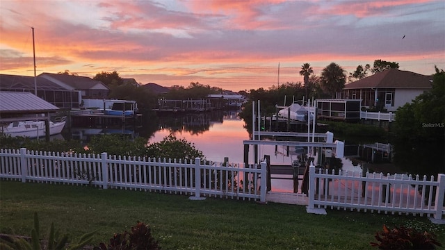 6604 Dolphin Cove Dr, Apollo Beach, FL 33572 - dock area featuring a water view and boat lift