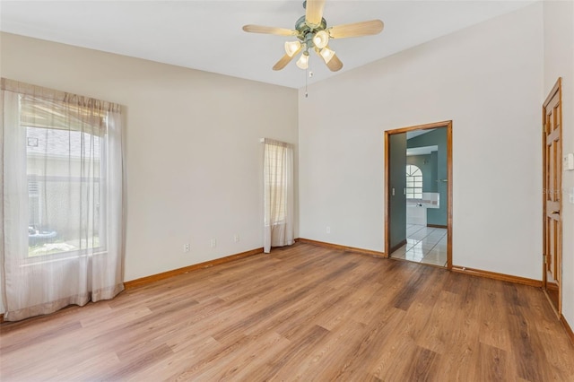 3001 Folklore Dr, Valrico, FL 33596 - unfurnished room featuring a ceiling fan and light wood-type flooring
