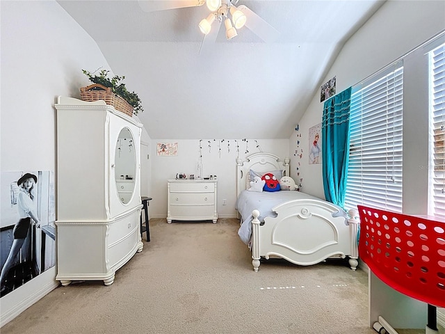 10309 Marchmont Ct, Tampa, FL 33626 - bedroom with vaulted ceiling, carpet flooring, and a ceiling fan