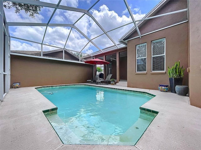 10309 Marchmont Ct, Tampa, FL 33626 - outdoor pool with a patio area and a lanai