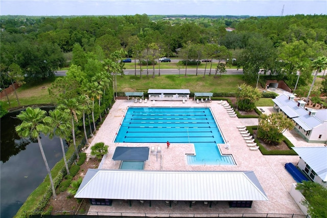 10309 Marchmont Ct, Tampa, FL 33626 - community pool featuring a wooded view