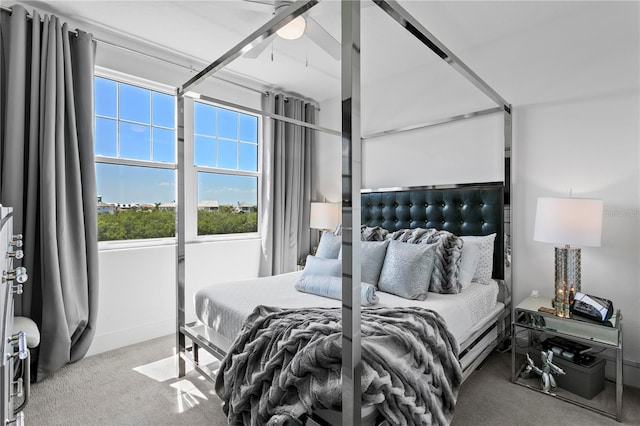 bedroom with carpet and ceiling fan