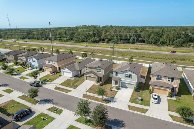 aerial view of residential area
