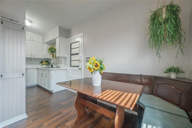 dining space featuring dark wood finished floors