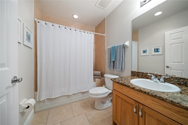 17735 Gulf Blvd Unit 304, Redington Shores, FL 33708 - bathroom with vanity, tile patterned floors, toilet, and shower / bath combo
