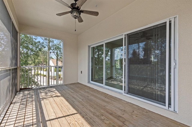 deck featuring a ceiling fan