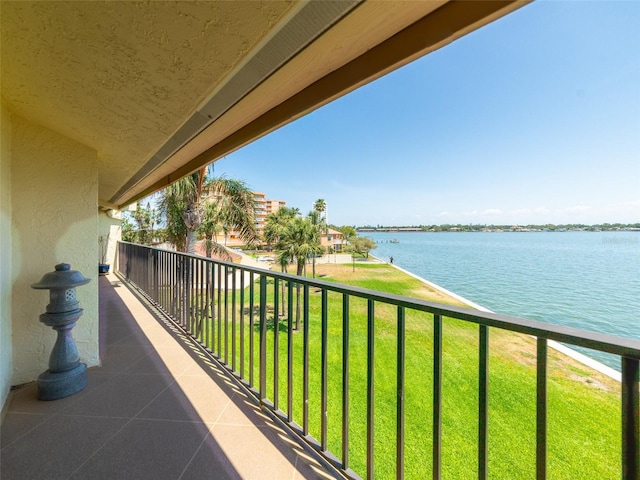 balcony with a water view