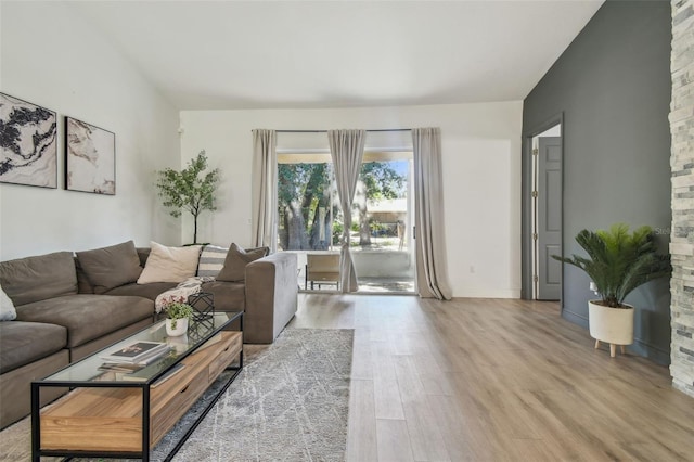 living area featuring wood finished floors
