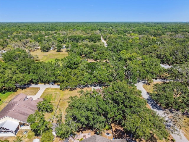 bird's eye view with a forest view