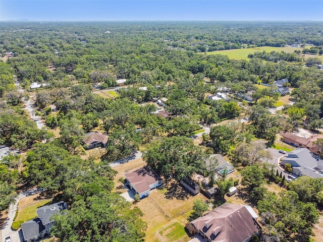 bird's eye view with a residential view and a forest view