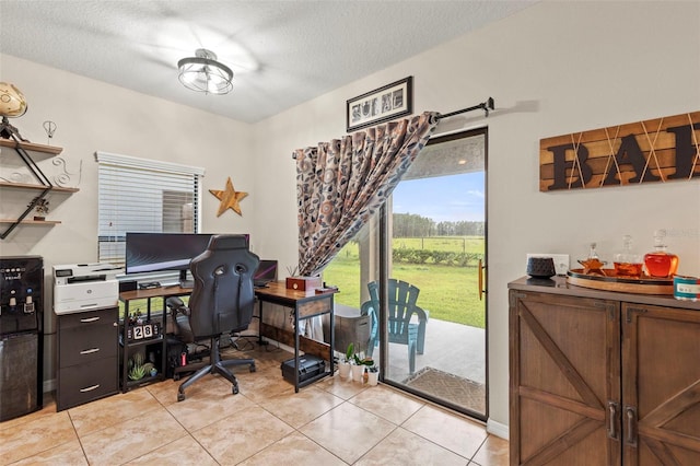 11871 Crestridge Loop, Trinity, FL 34655 - home office featuring light tile patterned floors and a textured ceiling