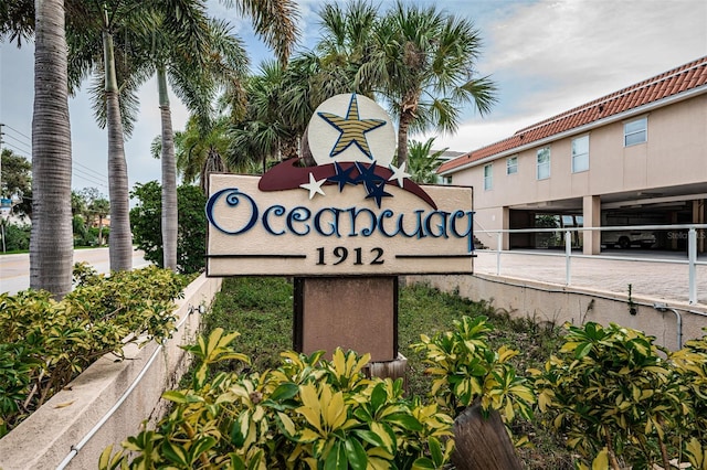 view of community sign