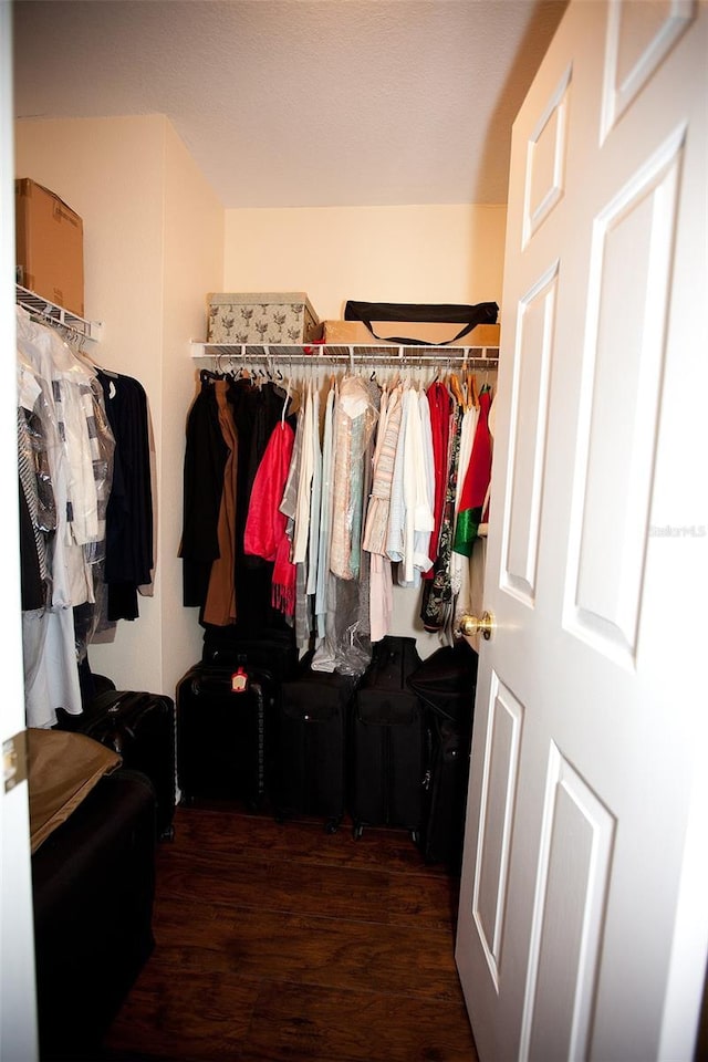 spacious closet with wood finished floors
