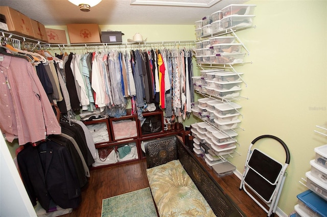spacious closet featuring wood finished floors
