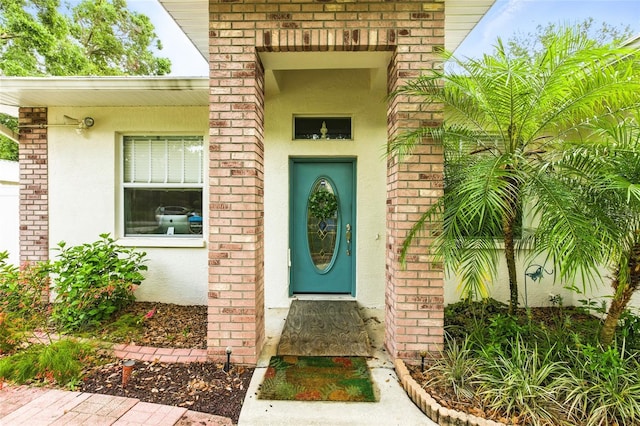 4101 Brooke Dr, Valrico, FL 33594 - view of exterior entry with brick siding and stucco siding