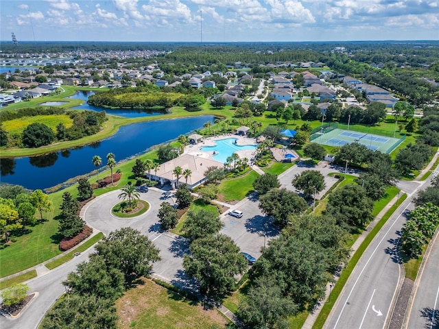 11845 Newberry Grove Loop, Riverview, FL 33579 - drone / aerial view of a pool area and a nearby body of water