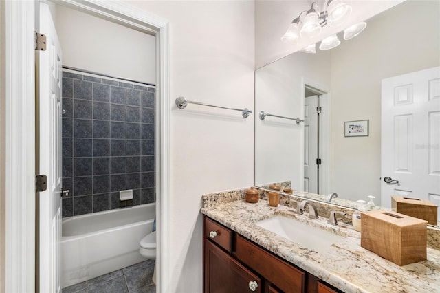 11845 Newberry Grove Loop, Riverview, FL 33579 - full bath featuring vanity, tile patterned flooring, toilet, and shower / tub combination