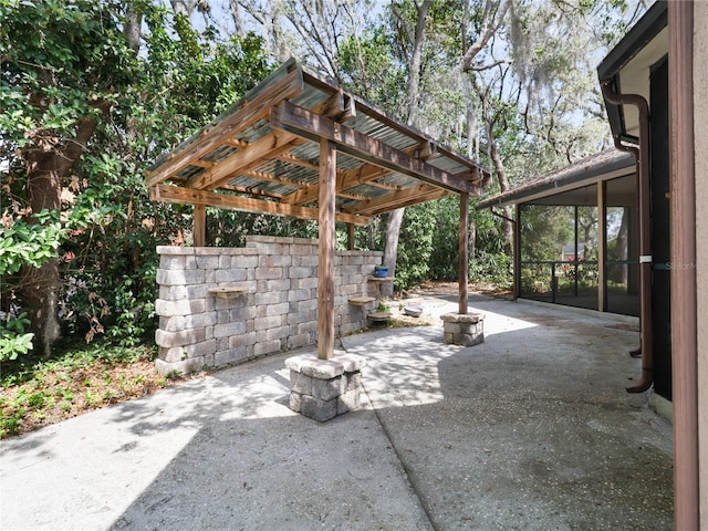 view of patio with a pergola