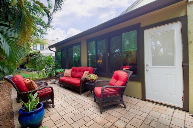 view of patio / terrace featuring an outdoor living space