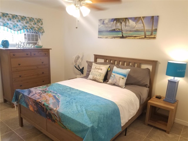 2210 Irene St, Lutz, FL 33549 - tiled bedroom featuring baseboards and a ceiling fan