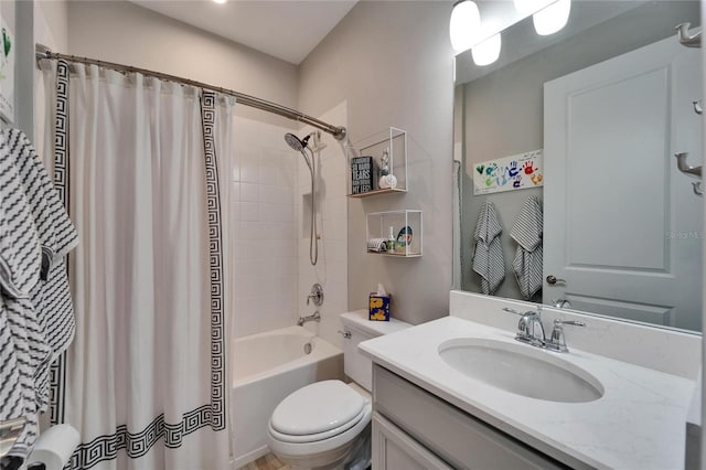 5828 Clairwood Ct, Palmetto, FL 34221 - bathroom with shower / bath combination with curtain, vanity, and toilet