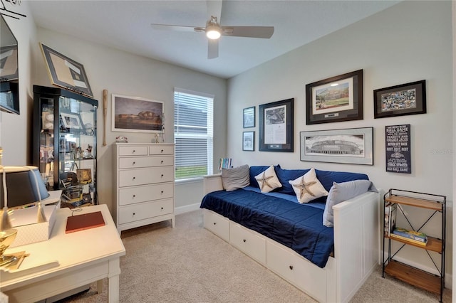 5828 Clairwood Ct, Palmetto, FL 34221 - carpeted bedroom with baseboards, a desk, and ceiling fan