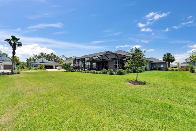 5828 Clairwood Ct, Palmetto, FL 34221 - view of green lawn with a lanai