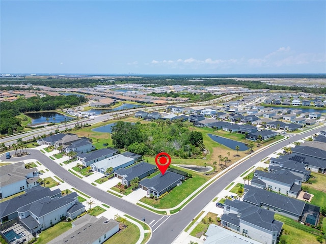 5828 Clairwood Ct, Palmetto, FL 34221 - aerial view of property and surrounding area featuring a nearby body of water and nearby suburban area